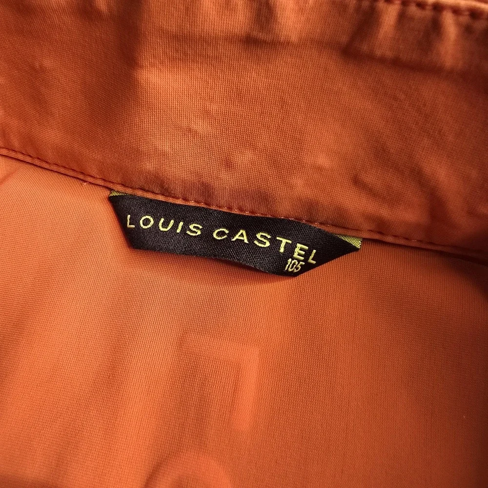 Louis Castel Pullover Shirt Mens Size 105 Orange Long Sleeve 1/4 Zip Golf